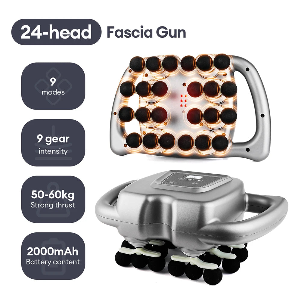 16-Head Fascia Gun High-Frequency Vibration Body Massage Gun Back and Waist Massager Neck Shoulder Massager Muscle