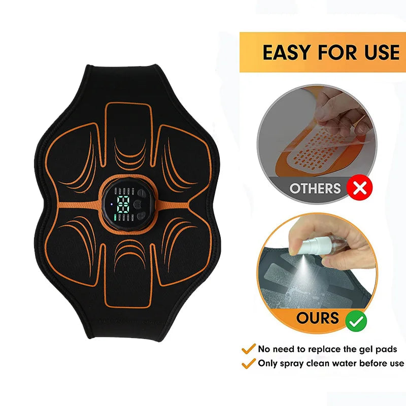 Smart Abs Trainer Waist Muscle Toner Abdominal Toning Belt Type-c Recharge Body Massager Home Office Training Fitness Equipment