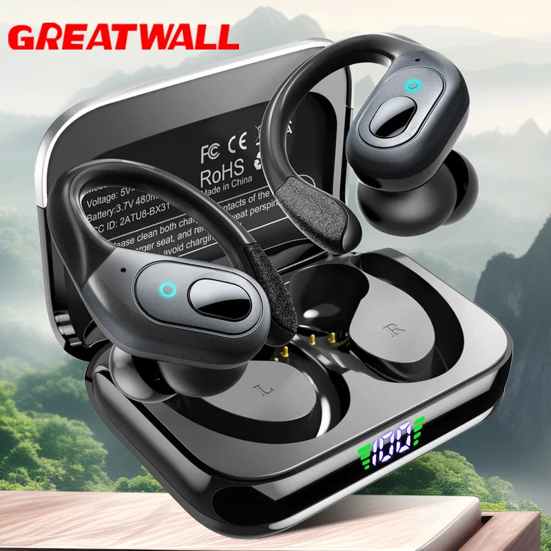 TWS Wireless Bluetooth Earphones Headset Wireless 5.3 Sports ear-hook Headset Stereo noise reduction Earbuds HD Call