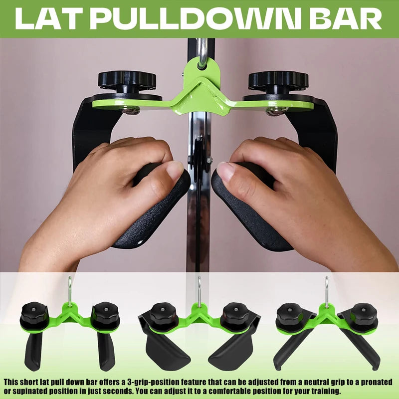 Adjustable Lat Pull down Bar, Cable Machine Attachments for Gym, Home Gym Fitness T-bar Row Pulldown Attachments