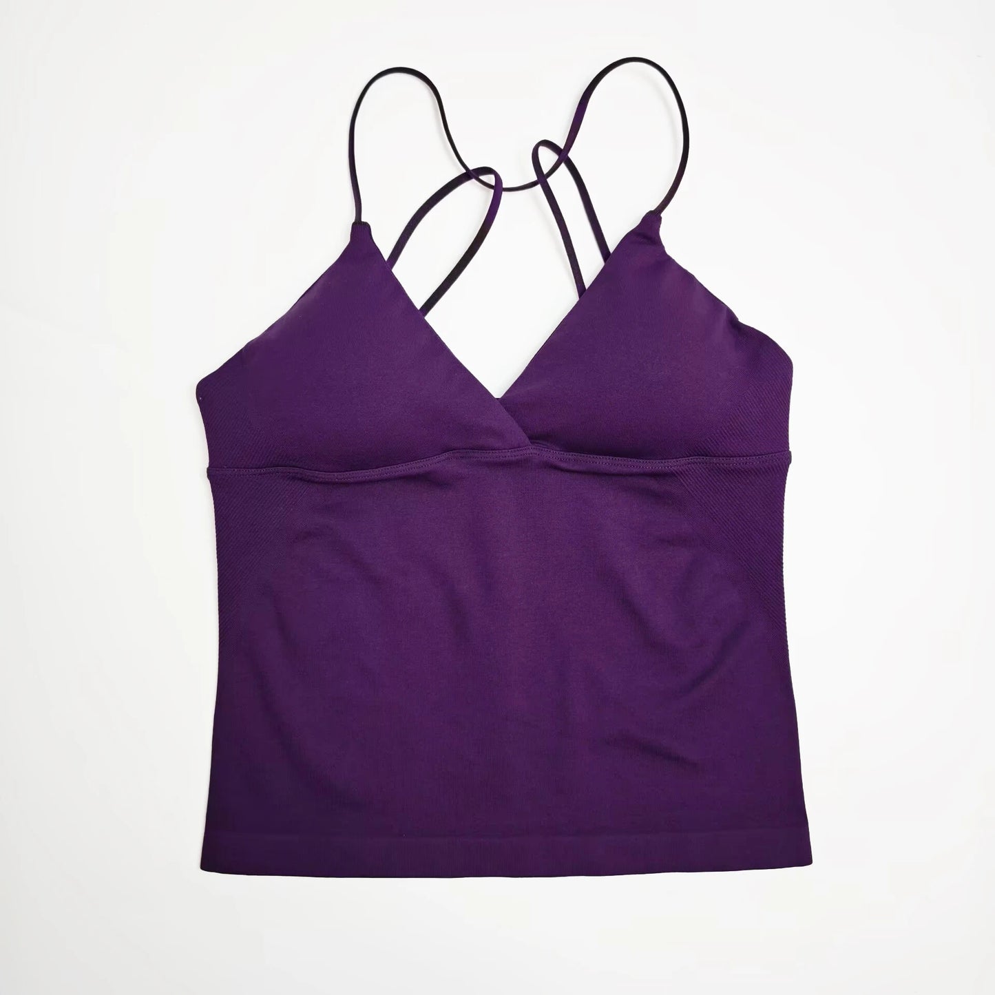 NCLAGEN Vision Twist Front Longline Top Women's Seamless Thin Straps Yoga Gym Workout Vest Running Tank Tops Fitness Clothing