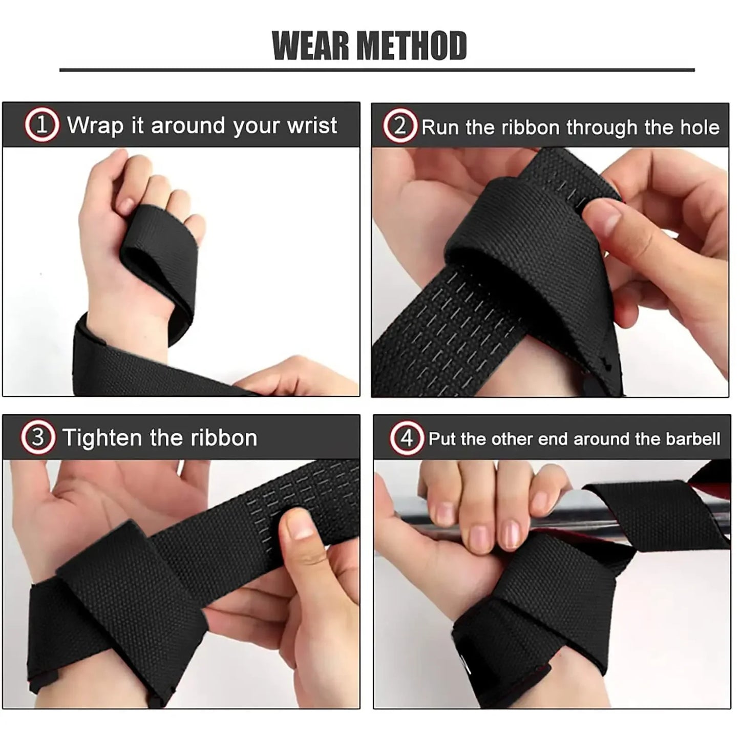 2PC Weightlifting Wrist Straps Sports Booster Belt Grip Belt Fitness Pull-up Bars Pull-ups Silicone Non-slip Deadlift Belt Band