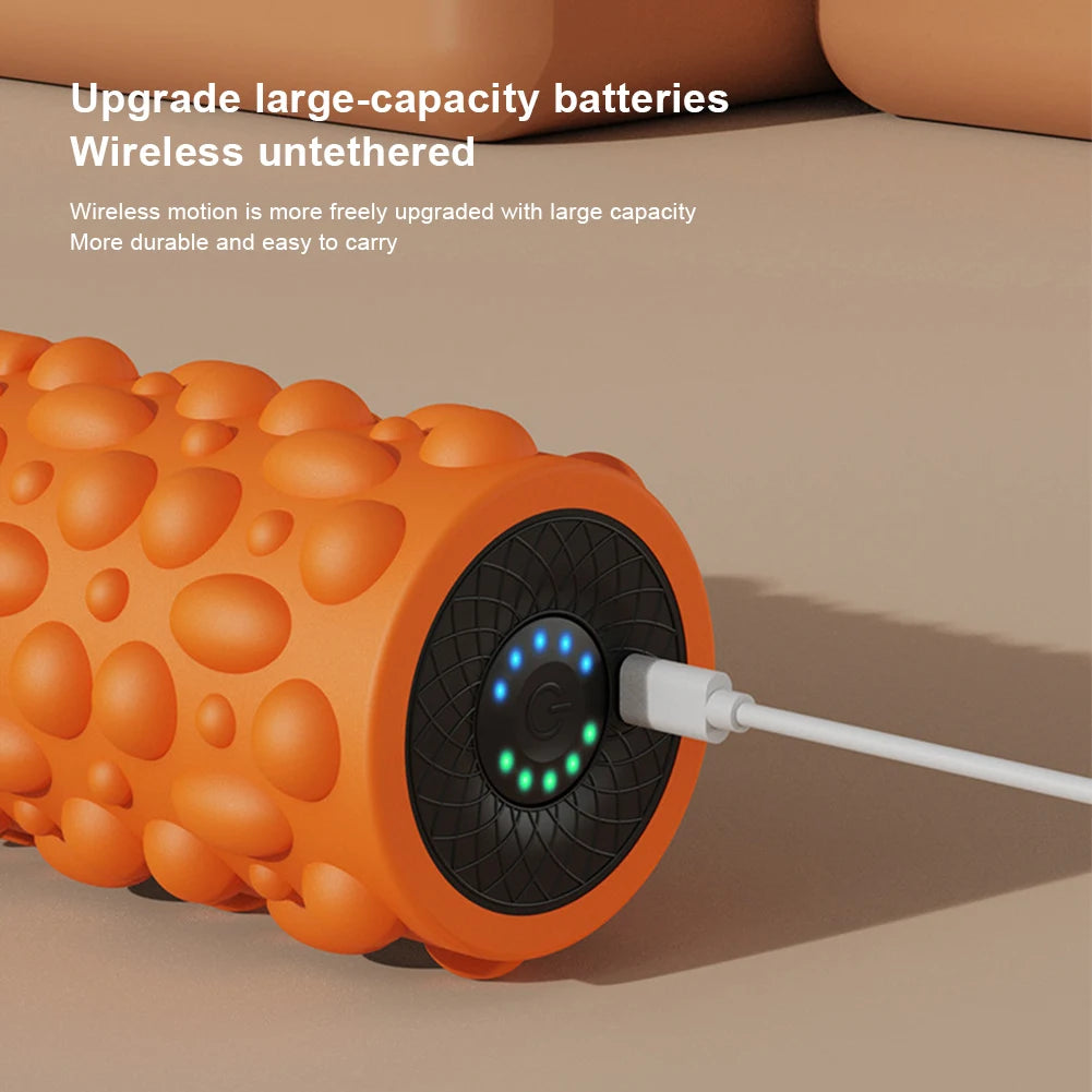 Electric Vibrating Foam Roller Massage Column Rechargeable Muscle Roller 5 Modes Tissue Massager for Bodybuilding