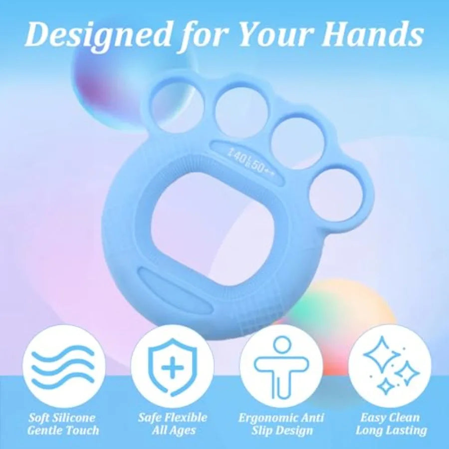 3 Pack Finger Exerciser Hand Grip Strengthener with 3 Resistance Levels 2050 lbs Ergonomic Silicone Design for Rehab Arthritis