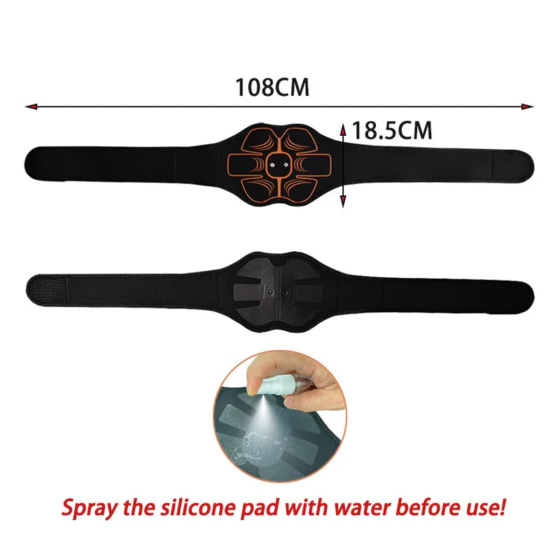 Smart Abs Trainer Waist Muscle Toner Abdominal Toning Belt Type-c Recharge Body Massager Home Office Training Fitness Equipment