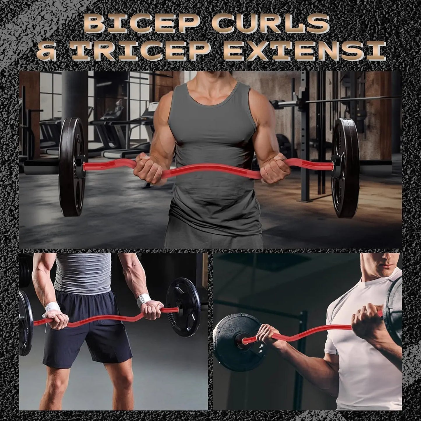 Barbell Bar for Weightlifting Powerlifting - 4FT Short (500LB) 47" EZ Curl Bar - Fits 2" Plates - Home Gym Strength Training