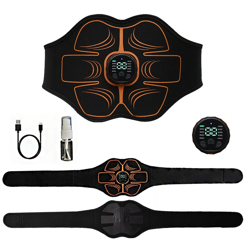 Smart Abs Trainer Waist Muscle Toner Abdominal Toning Belt Type-c Recharge Body Massager Home Office Training Fitness Equipment