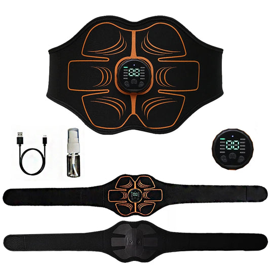 Smart Abs Trainer Waist Muscle Toner Abdominal Toning Belt Type-c Recharge Body Massager Home Office Training Fitness Equipment