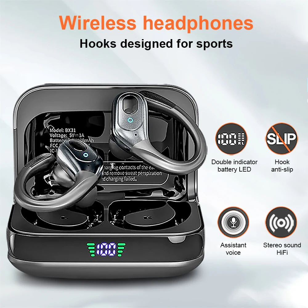 TWS Wireless Bluetooth Earphones Headset Wireless 5.3 Sports ear-hook Headset Stereo noise reduction Earbuds HD Call