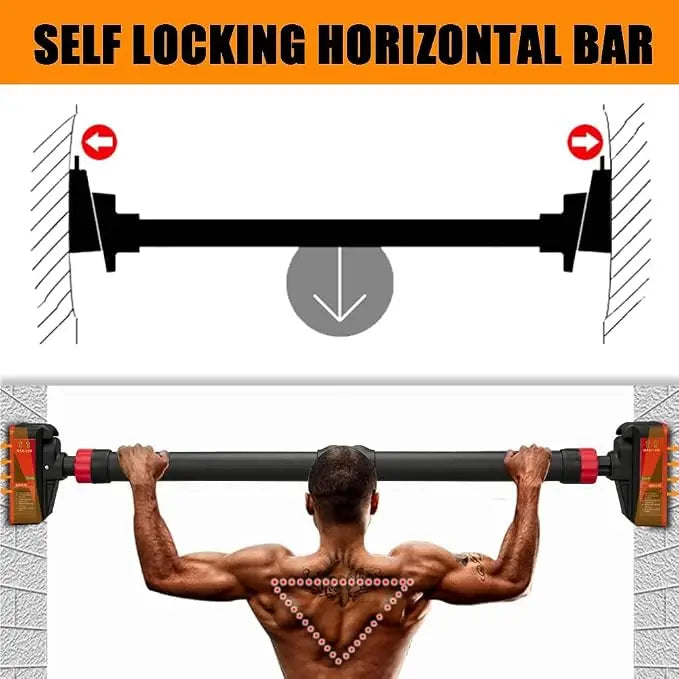 Pull Up Bar for Doorway, Strength Training Pull-up Bars, Chin Up Bar, No Screws, With Level Meter and Adjustable Width for Home Gym Upper Body Workout, No Installation Required