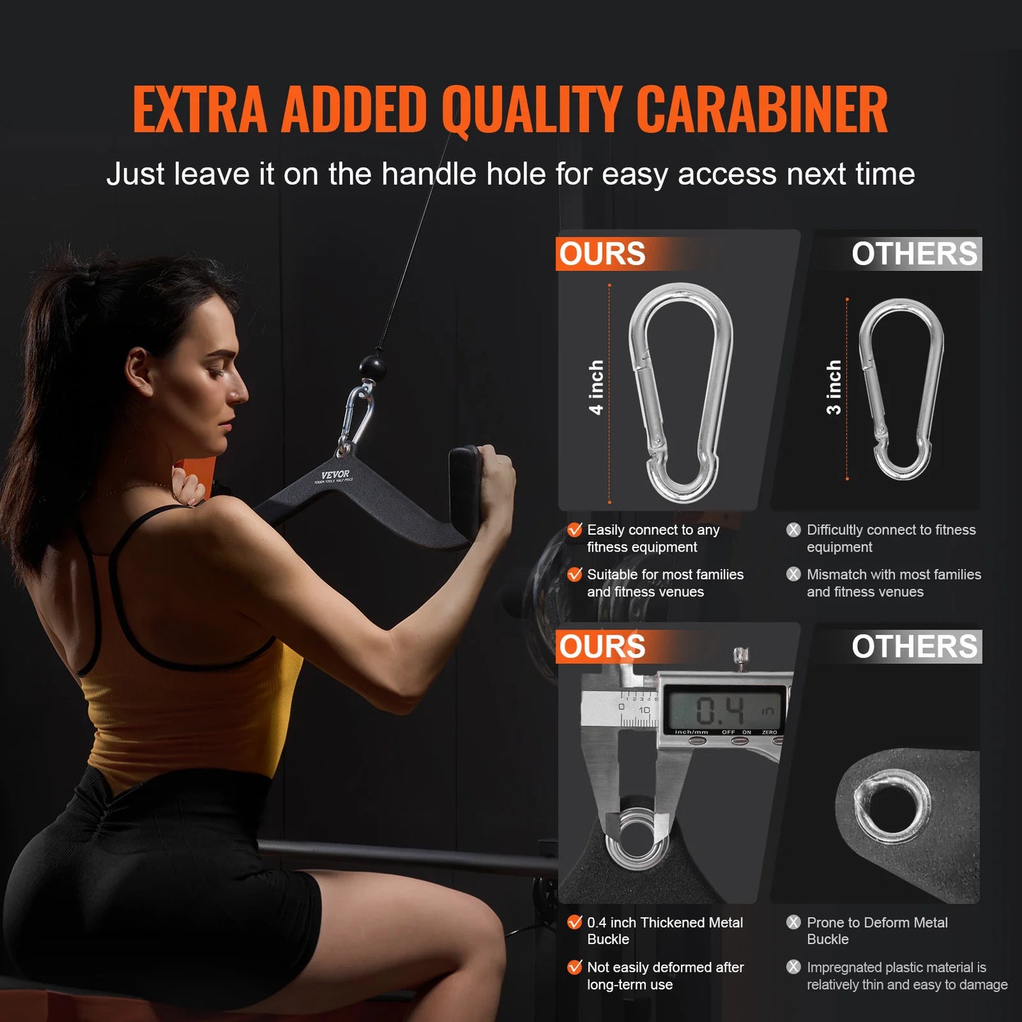 LAT Pulldown Attachment Cable Machine Rowing V-bar Tricep Pull Down Bar Back Strength TrainingRubber Coated HandleGrip