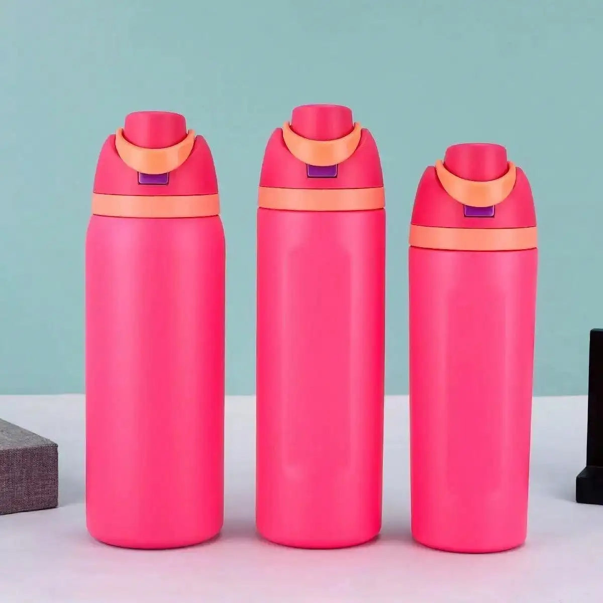 Insulated Stainless Steel Water Bottle with Straw,Reusable Sports and Travel Bottle for School, Kids, and Outdoors - Leakproof and BPA-Free (Lavender purple, 16.0, oz)