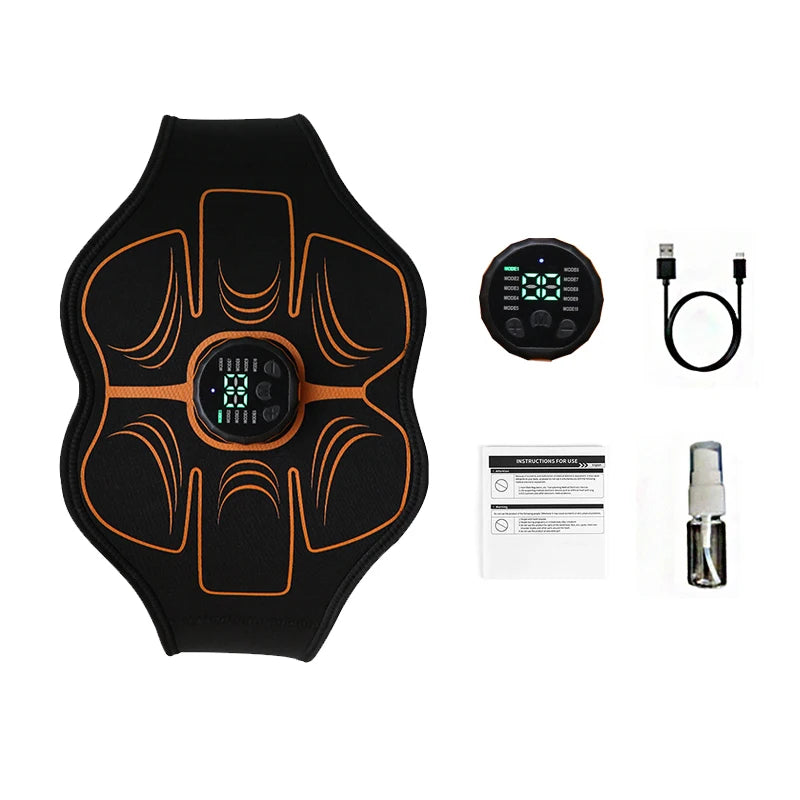 Smart Abs Trainer Waist Muscle Toner Abdominal Toning Belt Type-c Recharge Body Massager Home Office Training Fitness Equipment