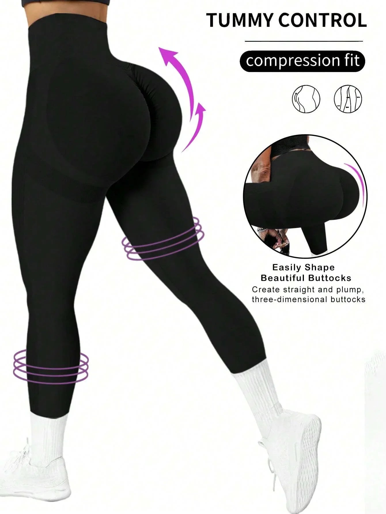 Seamless Butt Lifting Workout Leggings for Women High Waist Yoga Pants Compression Contour Tights 2033