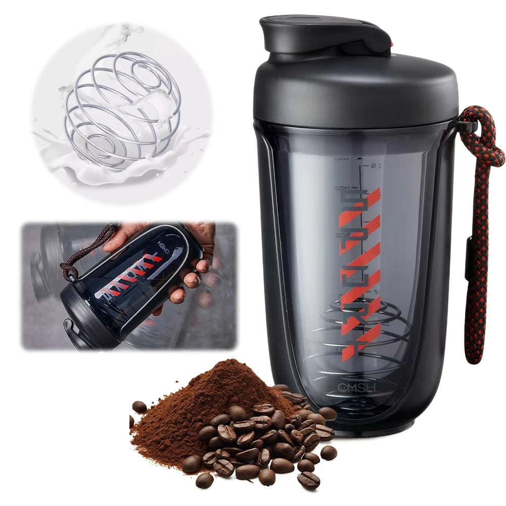 590ml Drink Shake Bottle Leak Proof Fitness Water Cup Detachable Whey Protein Powder Mixer Bottle for Gym Camping Hiking Sports