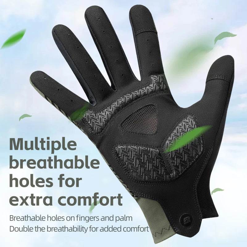 Sports Cycling Gloves Breathable MTB Road Bike Non-slip Gloves Touch Screen Men Women Full Finger Motorcycle Gloves