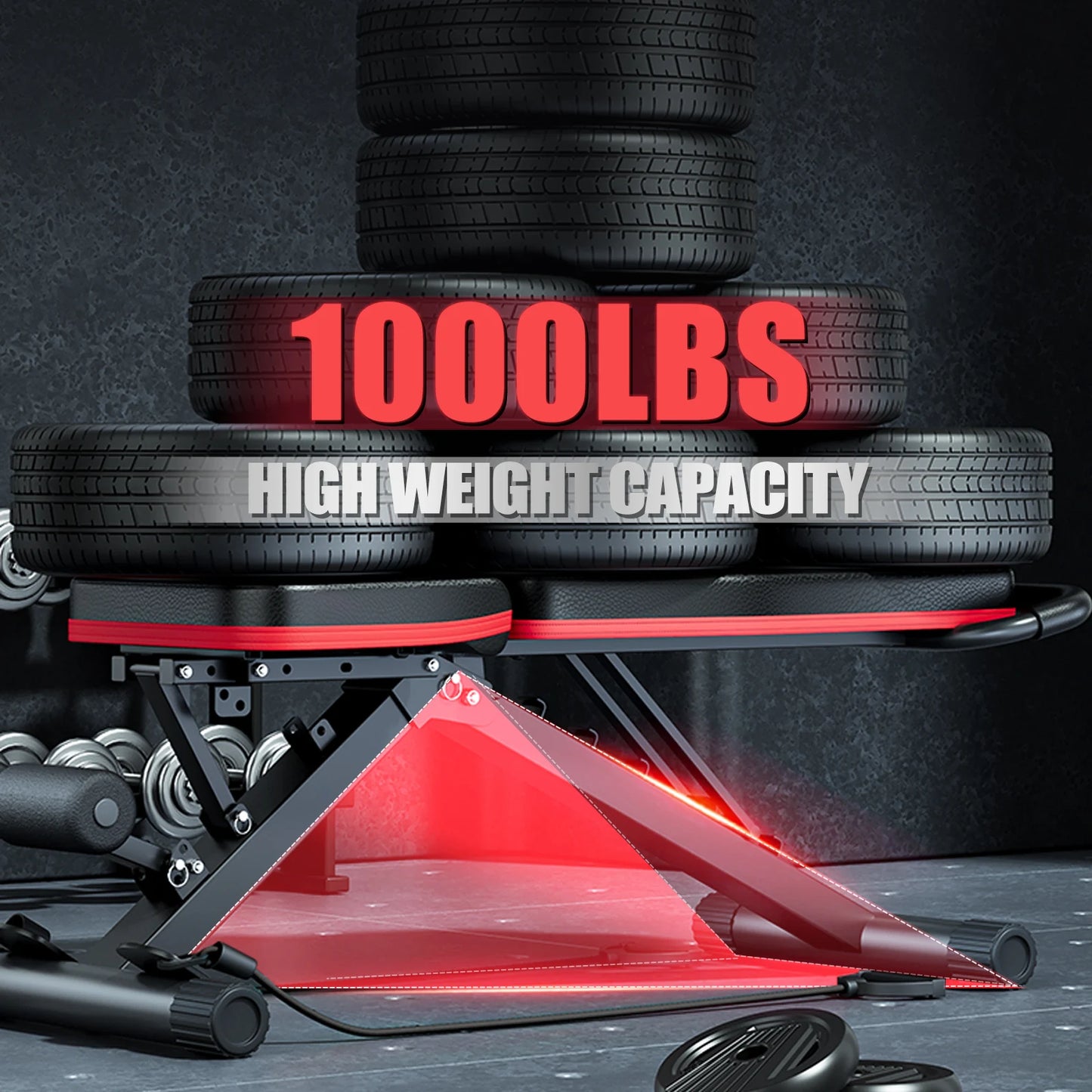 Pre-Assembled Dumbbell Bench Foldable 14-in-1 Multi-function Weight Bench 1000 lbs Capacity 6 Adjustable Incline Levels Training