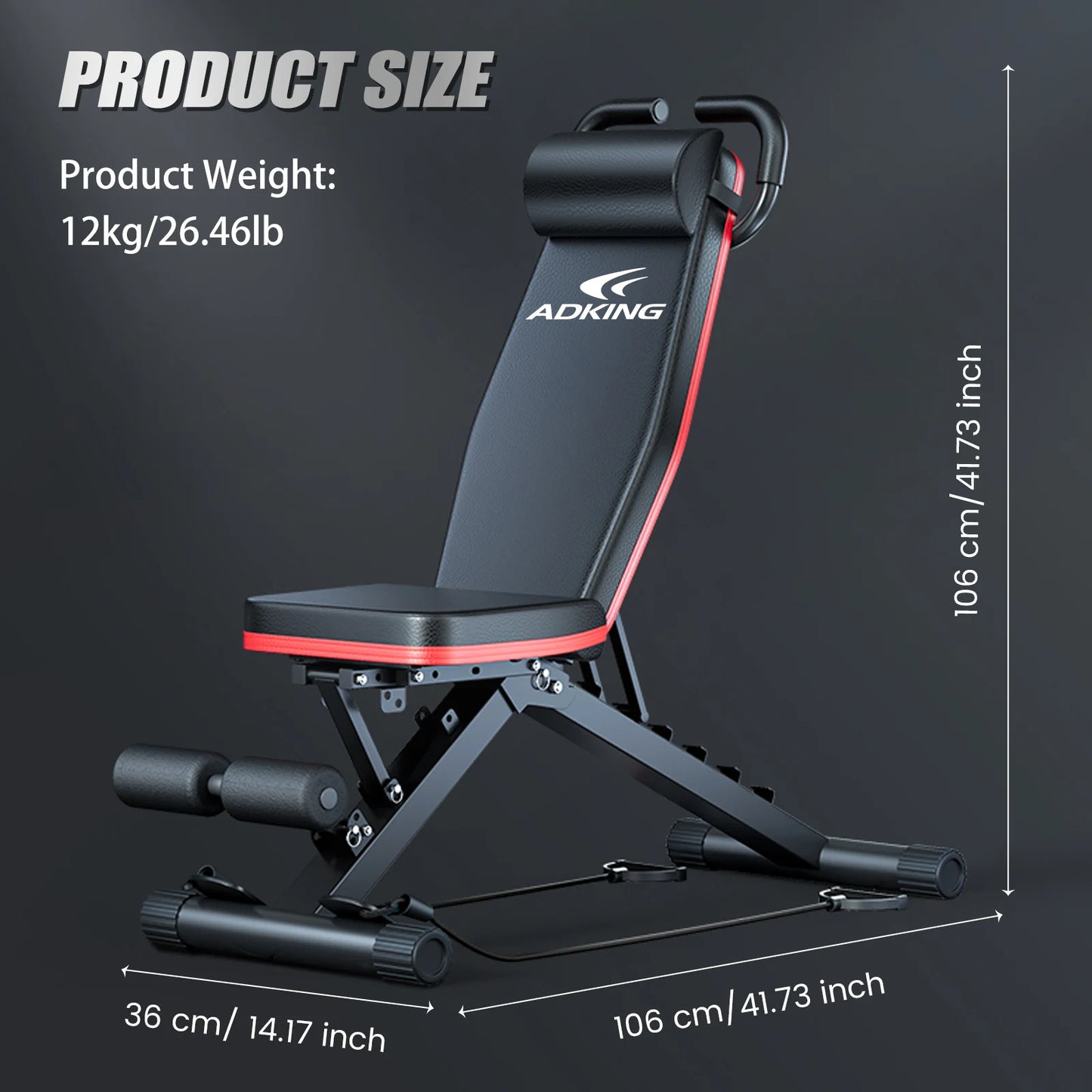 Pre-Assembled Dumbbell Bench Foldable 14-in-1 Multi-function Weight Bench 1000 lbs Capacity 6 Adjustable Incline Levels Training