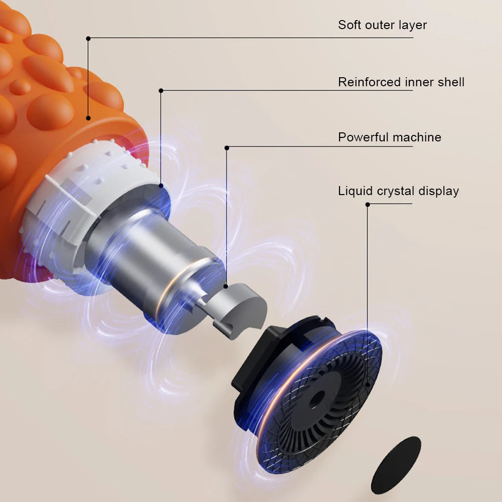 Electric Vibrating Foam Roller Massage Column Rechargeable Muscle Roller 5 Modes Tissue Massager for Bodybuilding