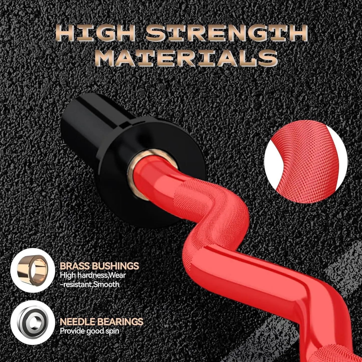 Barbell Bar for Weightlifting Powerlifting - 4FT Short (500LB) 47" EZ Curl Bar - Fits 2" Plates - Home Gym Strength Training