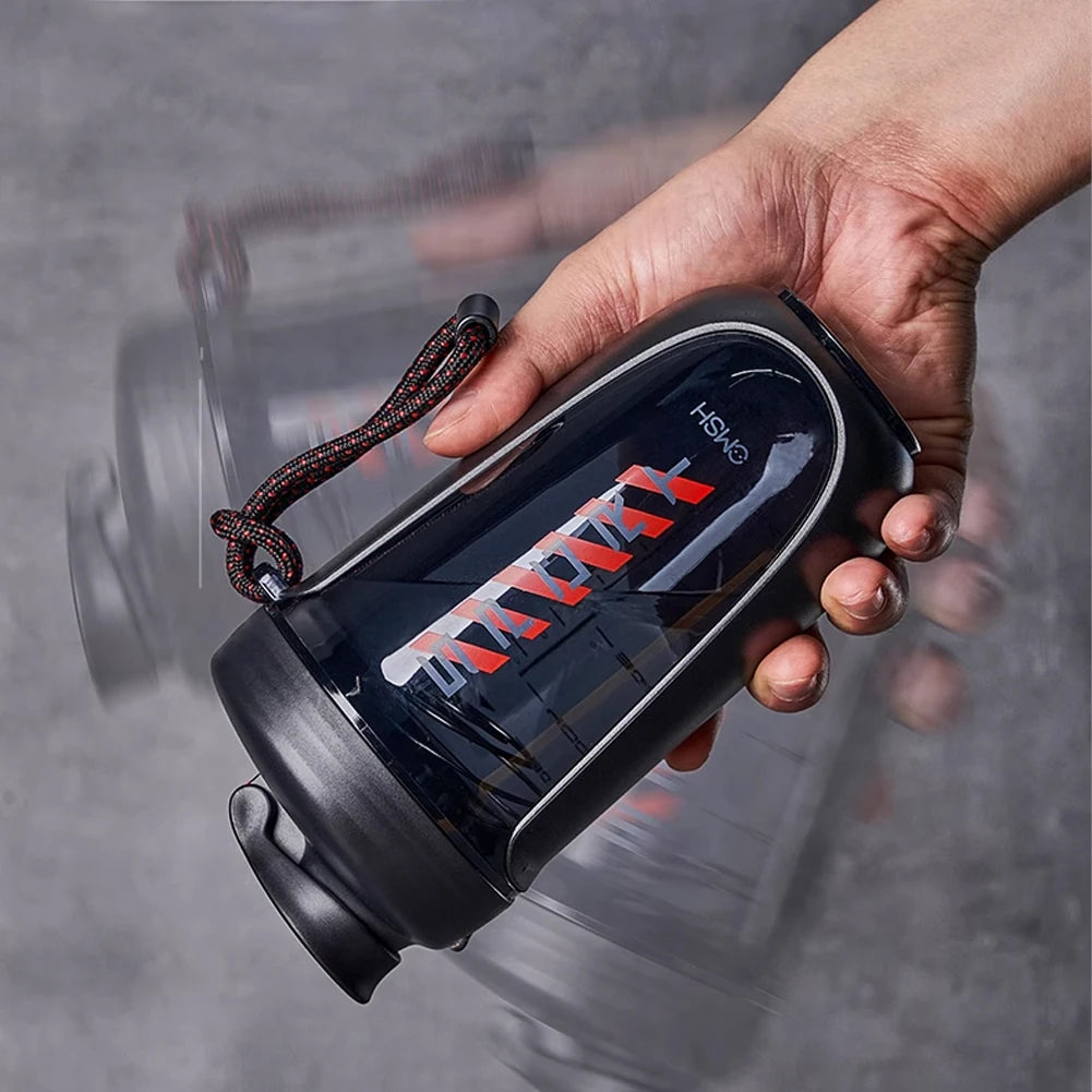 590ml Drink Shake Bottle Leak Proof Fitness Water Cup Detachable Whey Protein Powder Mixer Bottle for Gym Camping Hiking Sports